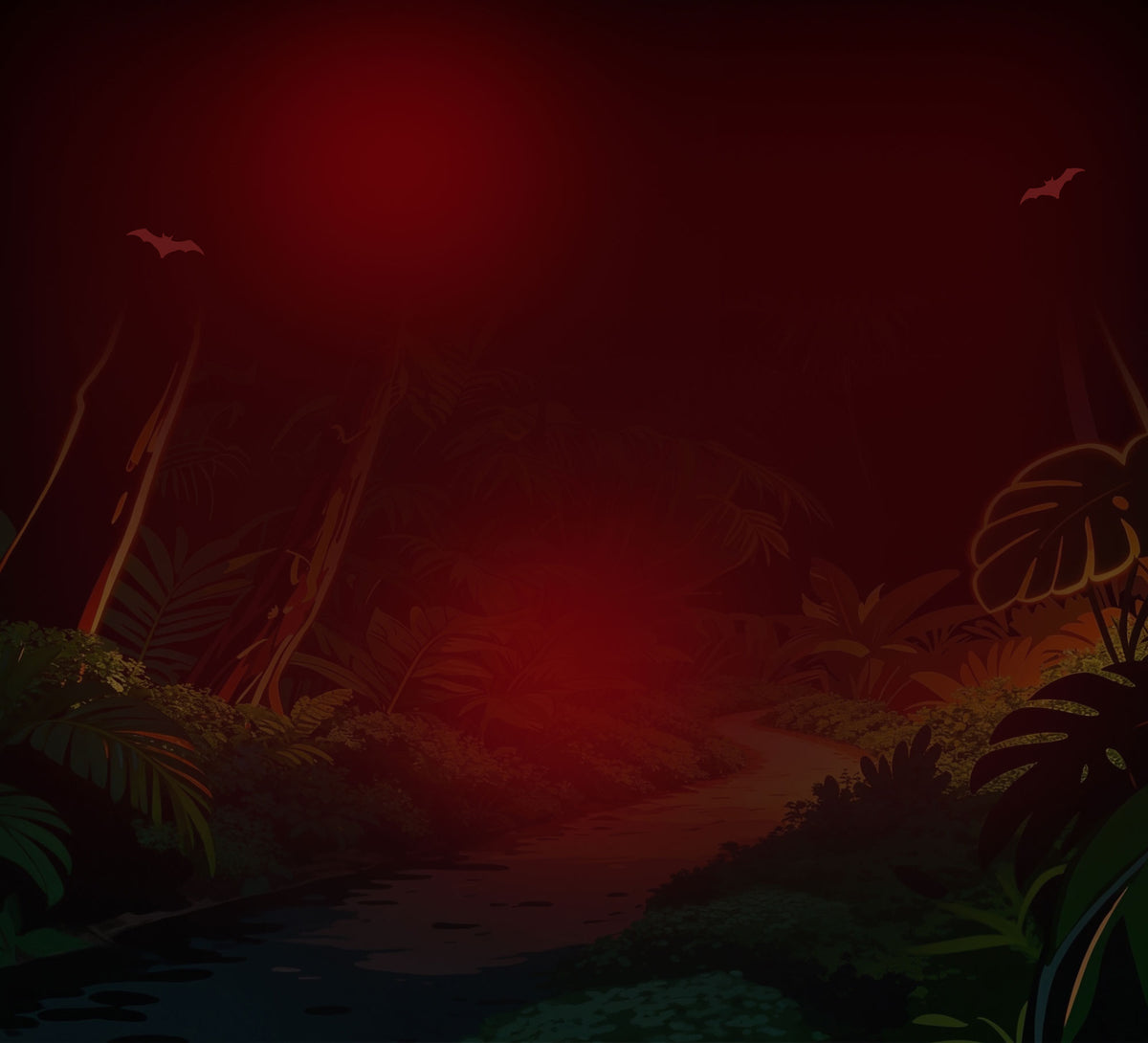Dark jungle scene